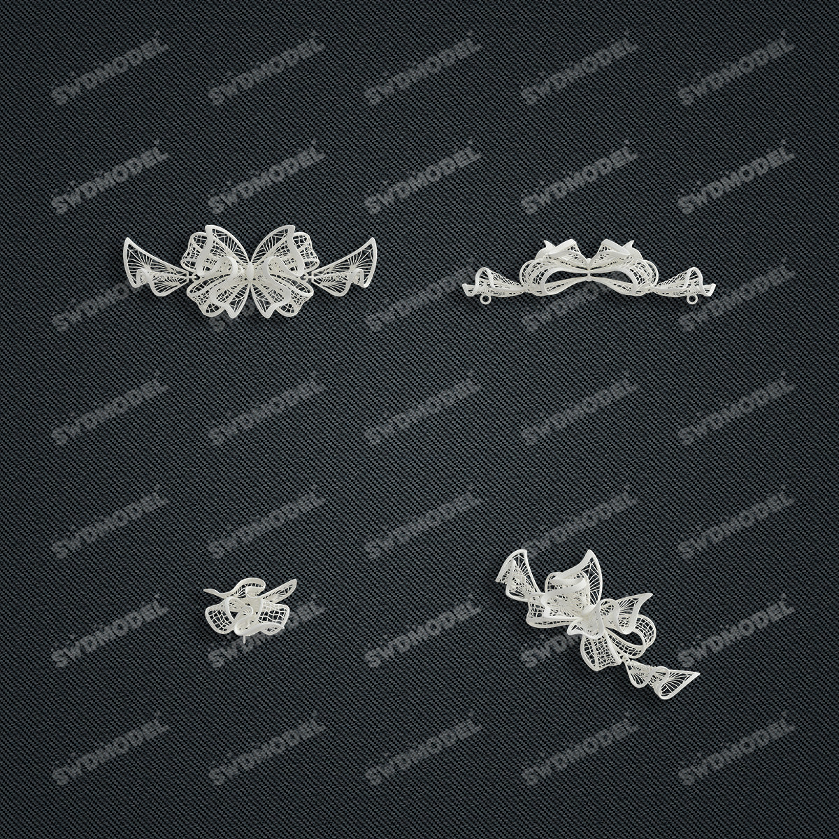 Jewelry set Filigree Bracelet White Wax Casting Resin 3D Printing Service CS63T-002ap-B1