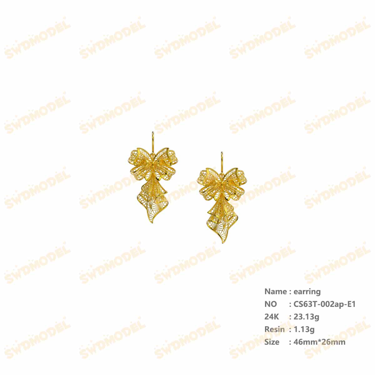 Jewelry set  Filigree Set   White Wax Casting Resin 3D Printing Service  CS63T-002ap（N1）