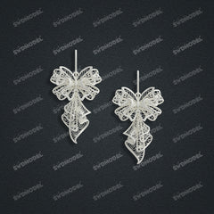 Jewelry set Filigree Earrings White Wax Casting Resin 3D Printing Service  CS63T-002ap-E