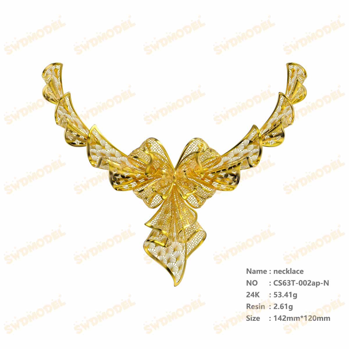 Jewelry set  Filigree Set   White Wax Casting Resin 3D Printing Service  CS63T-002ap
