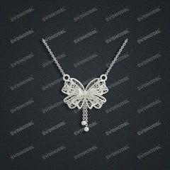 Jewelry set Filigree Necklace White Wax Casting Resin 3D Printing Service  CS63T-002ap-N2