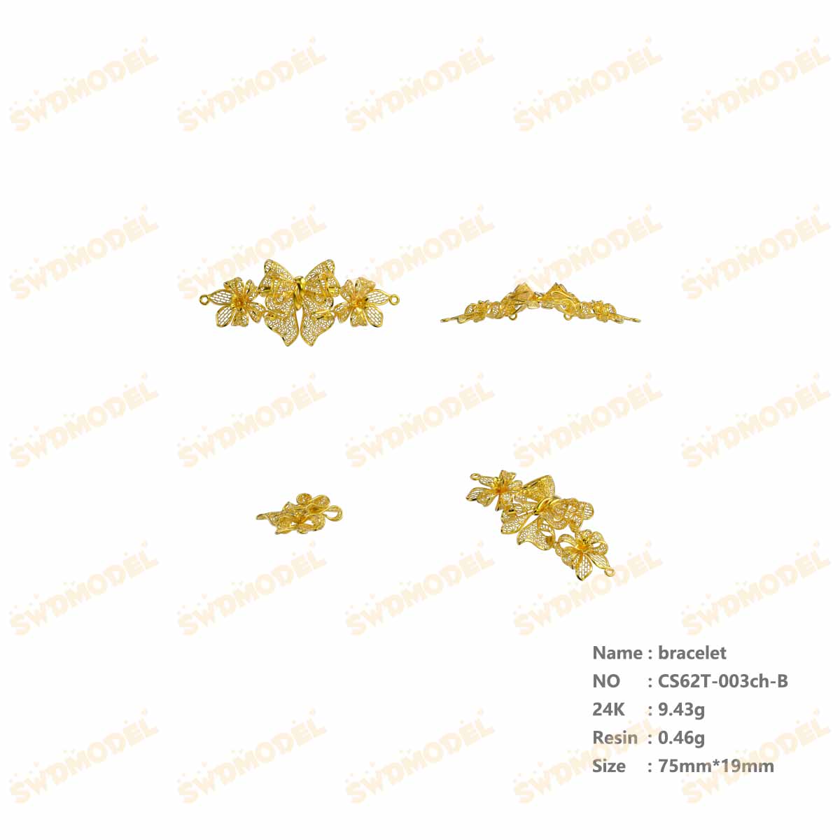 Jewelry set  Filigree Set   White Wax Casting Resin 3D Printing Service  CS63T-003ap