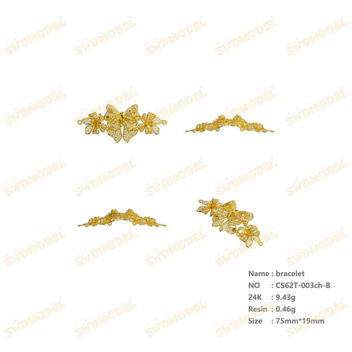 Jewelry set  Filigree Set   White Wax Casting Resin 3D Printing Service   CS63T-003ap(N2)