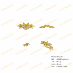 Jewelry set Filigree Bracelet White Wax Casting Resin 3D Printing Service CS63T-003ap-B