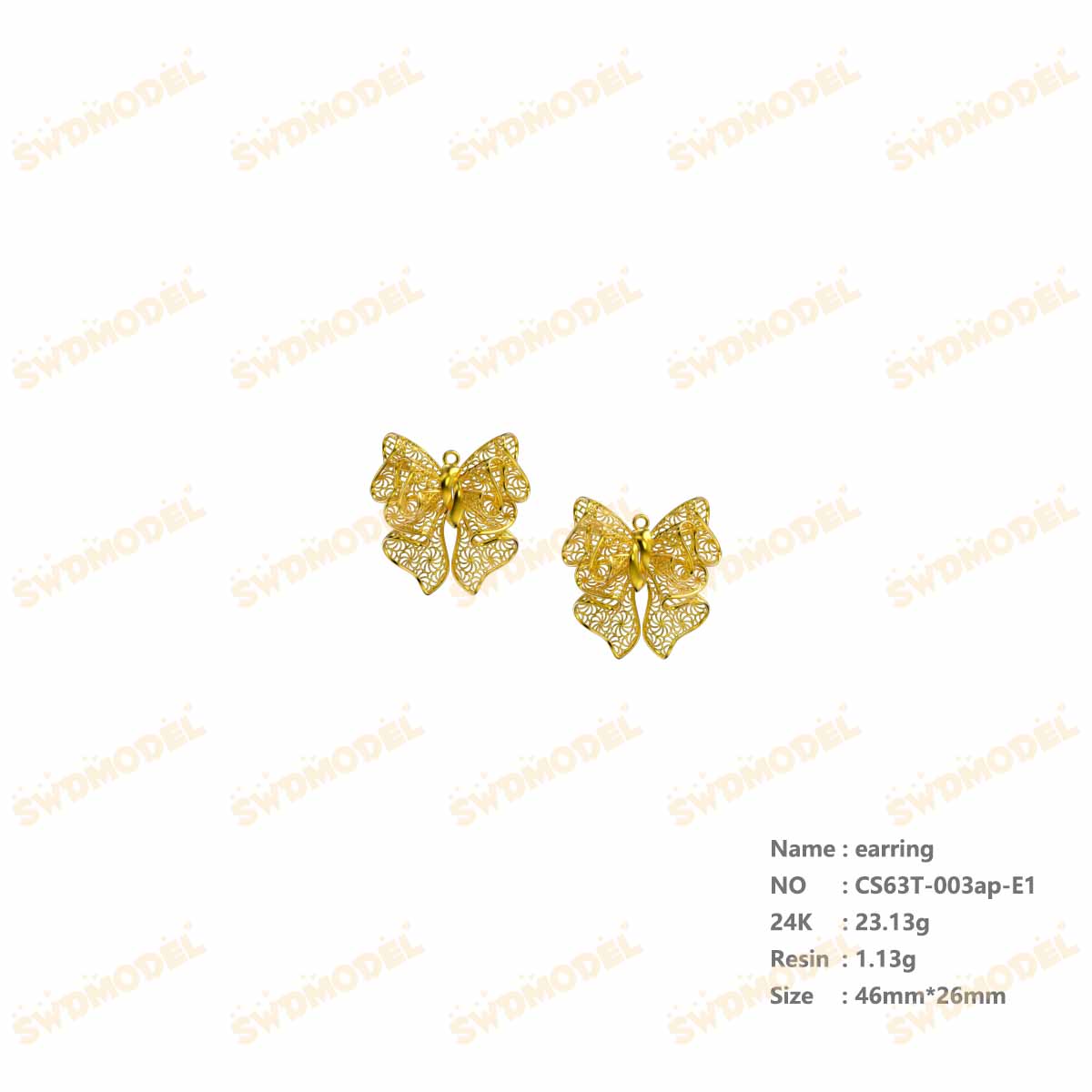 Jewelry set  Filigree Set   White Wax Casting Resin 3D Printing Service   CS63T-003ap(N2)