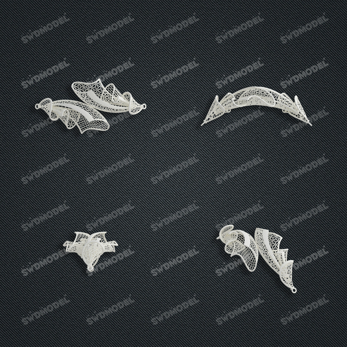 Jewelry set Filigree Bracelet White Wax Casting Resin 3D Printing Service CS63T-004ap-B1