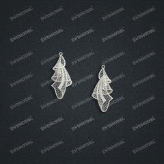 Jewelry set Filigree Earrings White Wax Casting Resin 3D Printing Service  CS63T-004ap-E1
