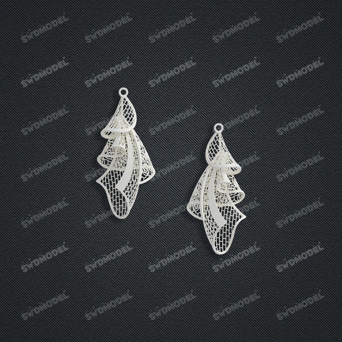 Jewelry set  Filigree Set   White Wax Casting Resin 3D Printing Service   CS63T-004ap