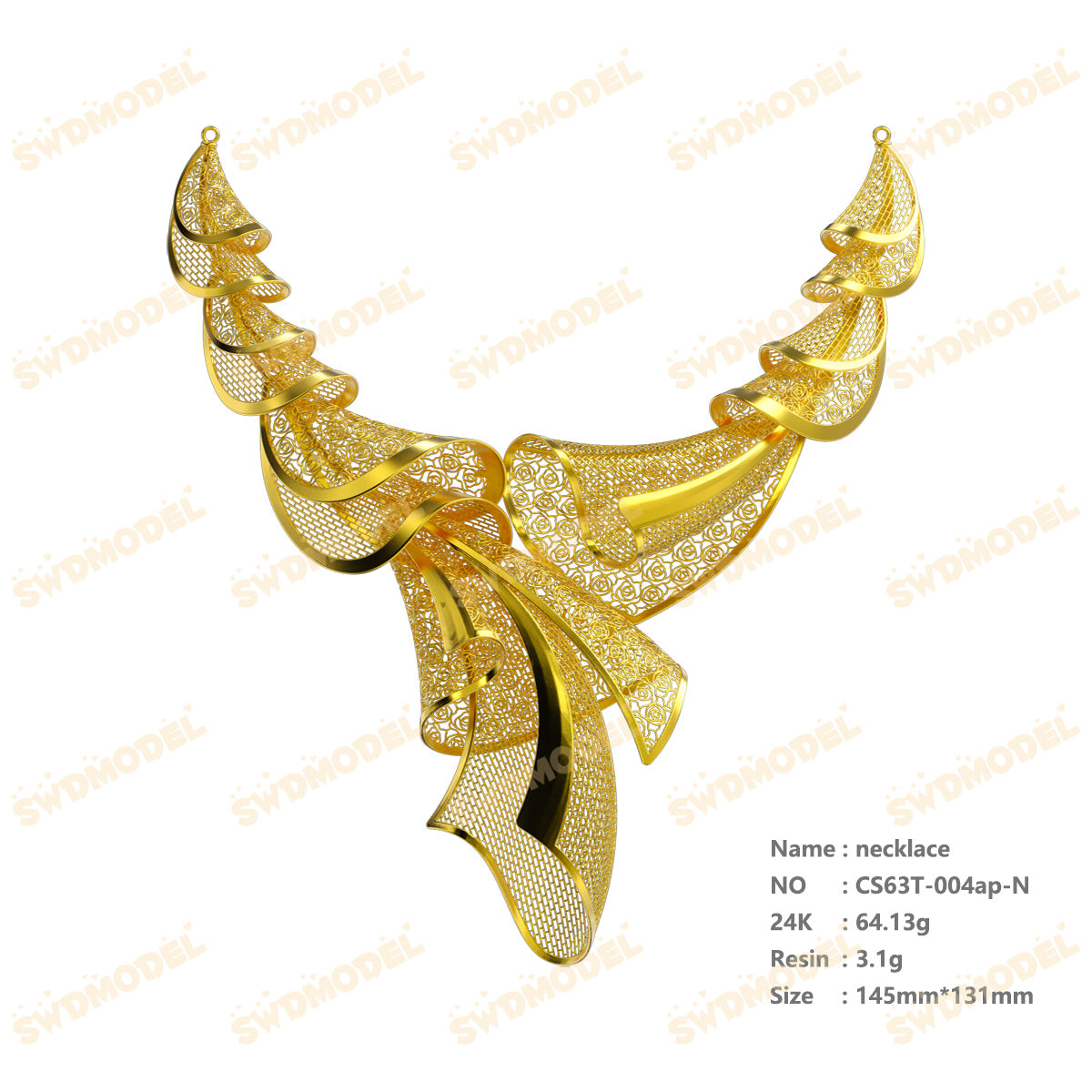 Jewelry set  Filigree Set   White Wax Casting Resin 3D Printing Service   CS63T-004ap