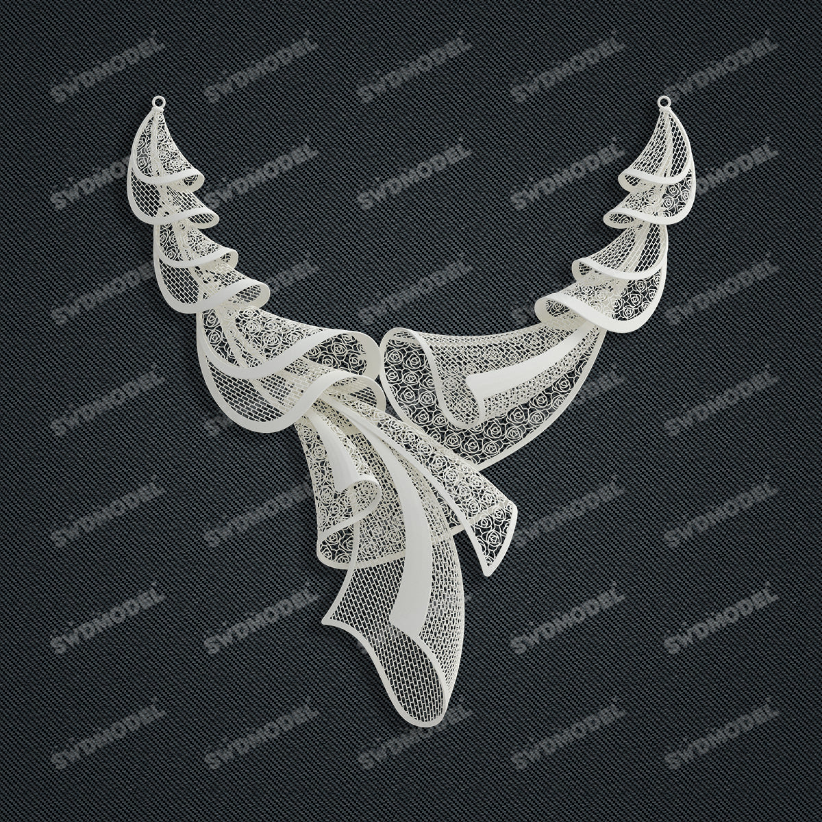 Jewelry set Filigree Necklace White Wax Casting Resin 3D Printing Service  CS63T-004ap-N