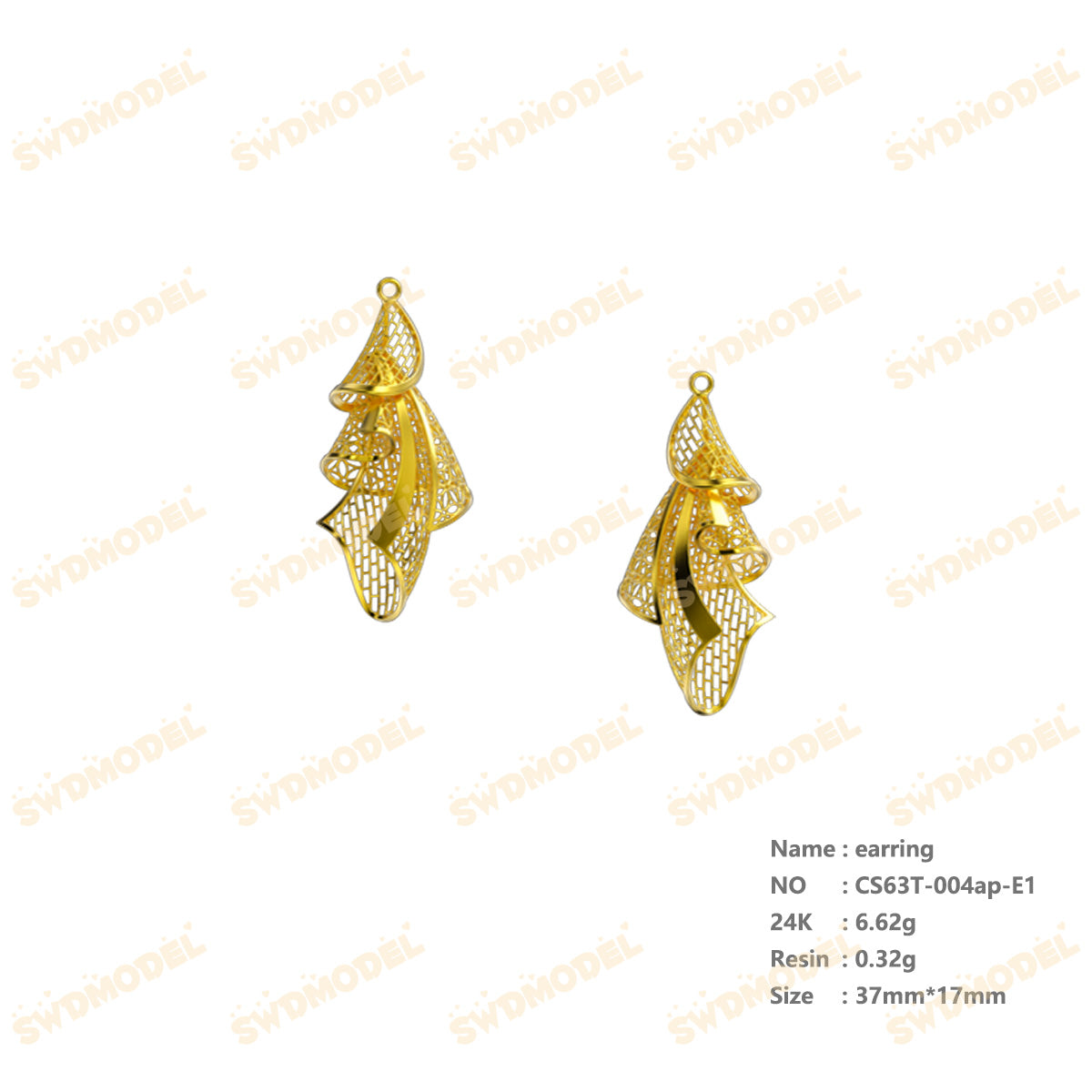 Jewelry set  Filigree Set   White Wax Casting Resin 3D Printing Service  CS63T-004ap（N1）