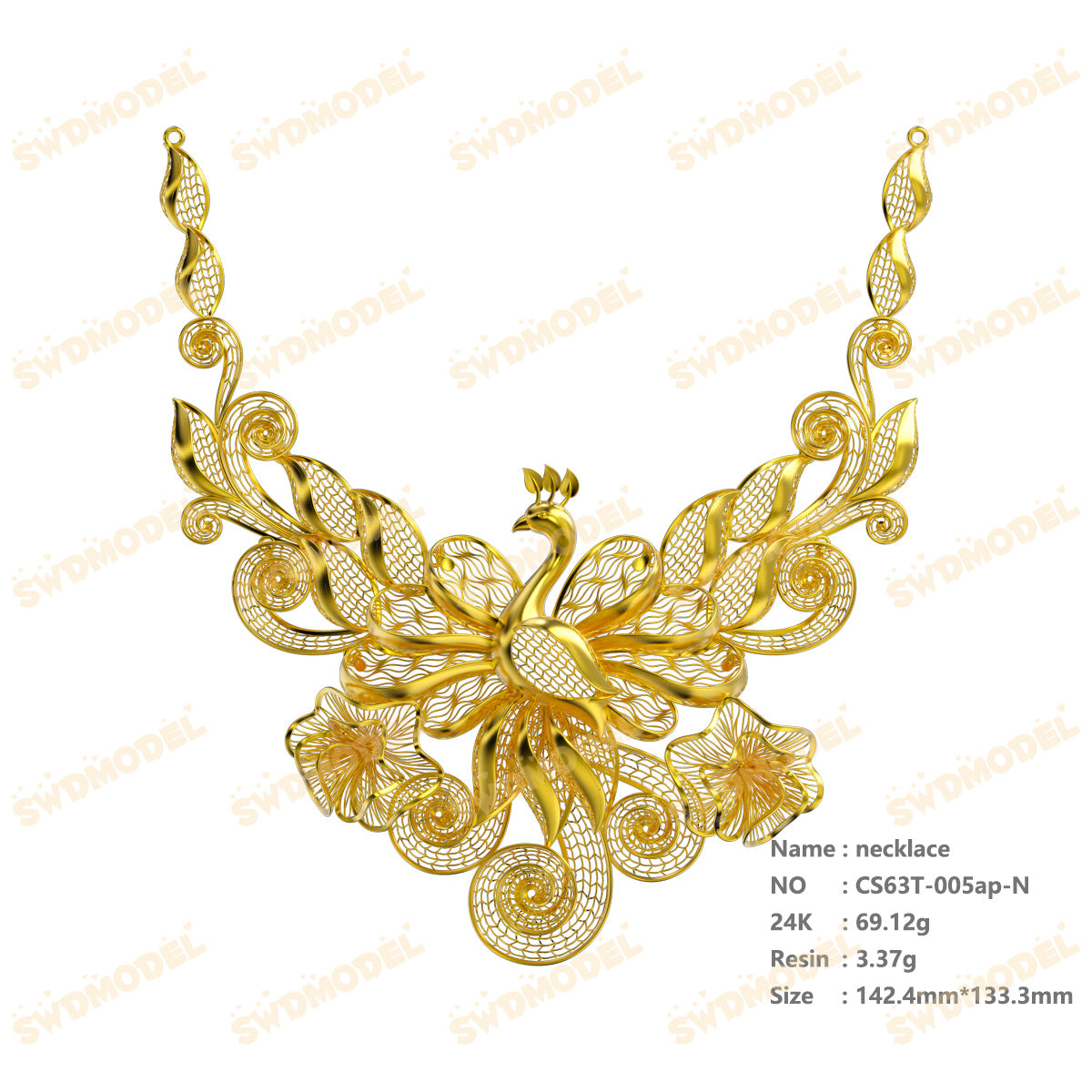 Jewelry set  Filigree Set   White Wax Casting Resin 3D Printing Service  CS63T-005ap