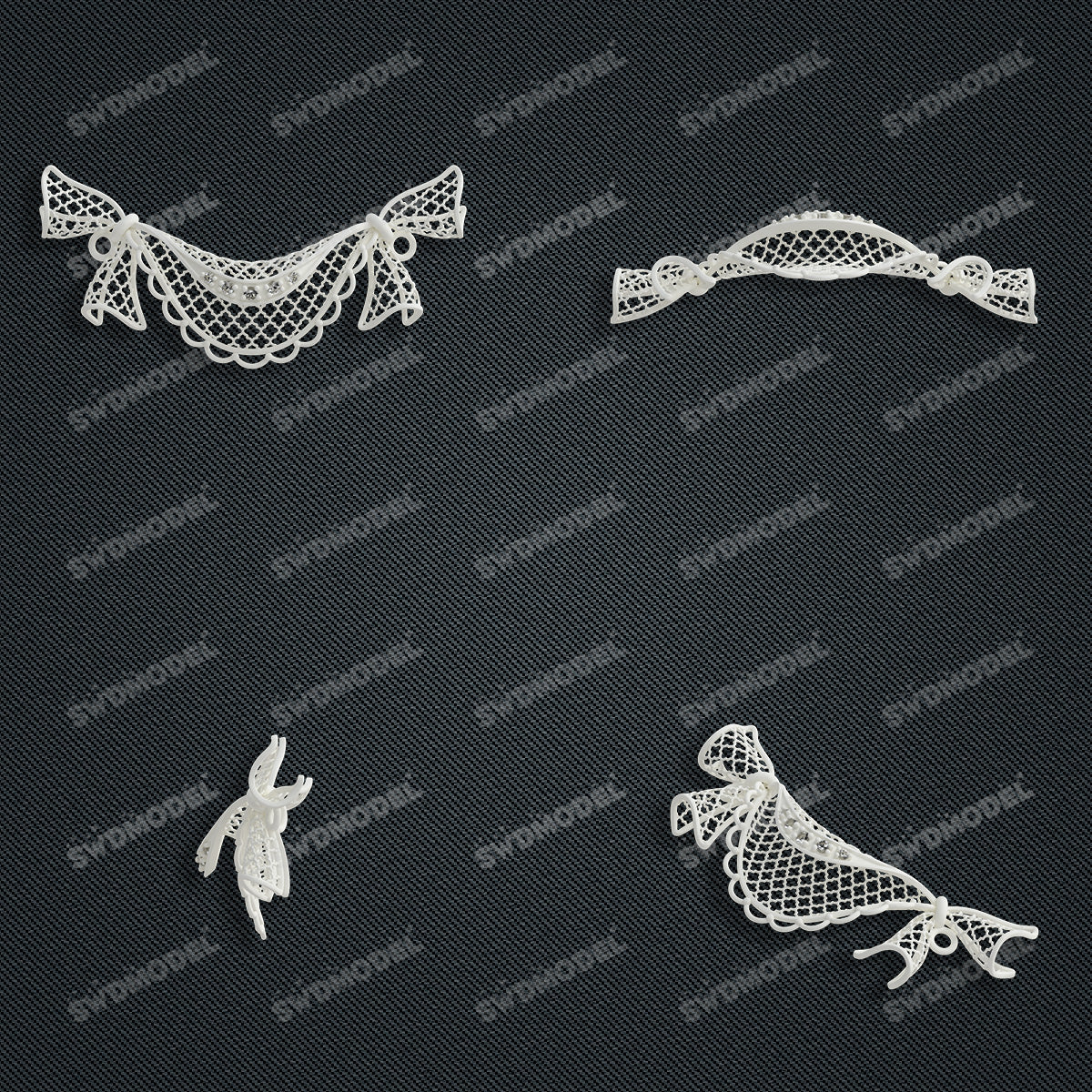 Jewelry set Filigree Bracelet White Wax Casting Resin 3D Printing Service CS63T-006ap-B