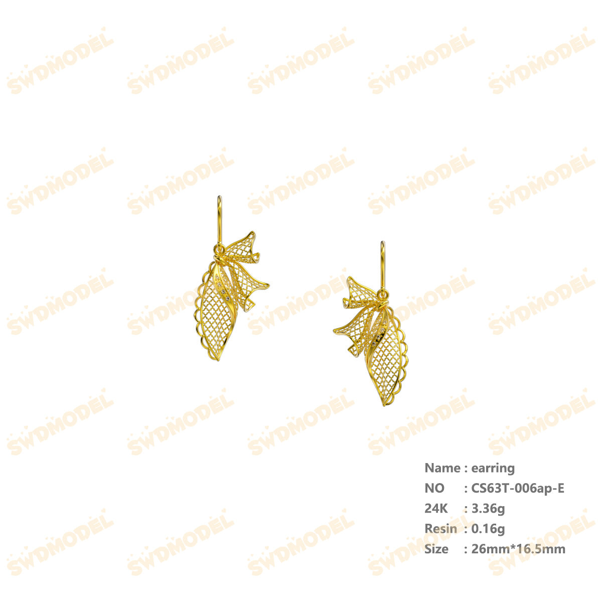 Jewelry set  Filigree Set   White Wax Casting Resin 3D Printing Service  CS63T-006ap