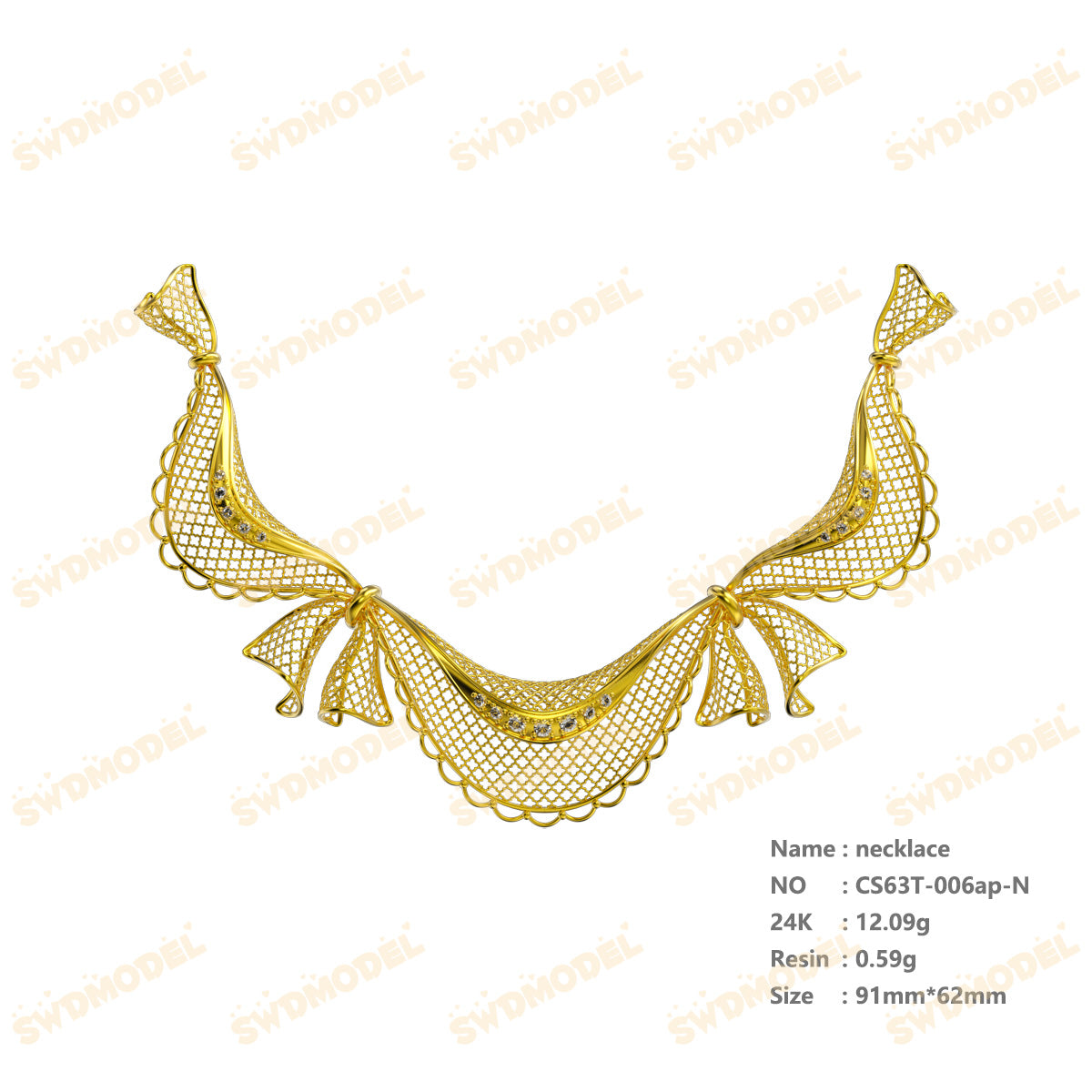 Jewelry set  Filigree Set   White Wax Casting Resin 3D Printing Service  CS63T-006ap