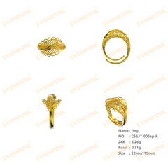 Jewelry set Filigree Ring White Wax Casting Resin 3D Printing Service  CS63T-006ap-R