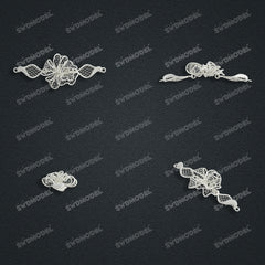 Jewelry set Filigree Bracelet White Wax Casting Resin 3D Printing Service CS63T-007ap-B