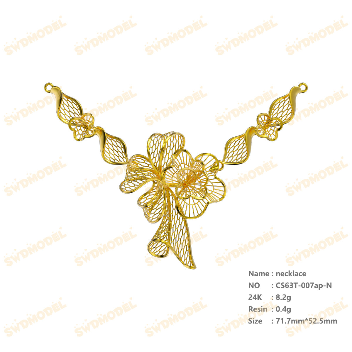 Jewelry set  Filigree Set   White Wax Casting Resin 3D Printing Service  CS63T-007ap