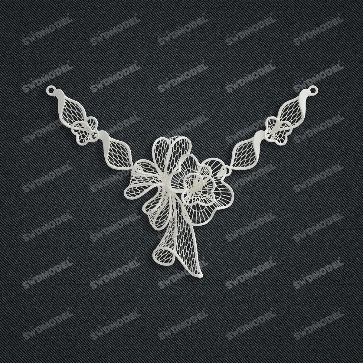 Jewelry set  Filigree Set   White Wax Casting Resin 3D Printing Service  CS63T-007ap
