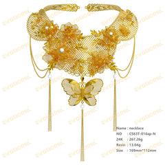 Jewelry set Filigree Necklace White Wax Casting Resin 3D Printing Service  CS63T-016ap-N