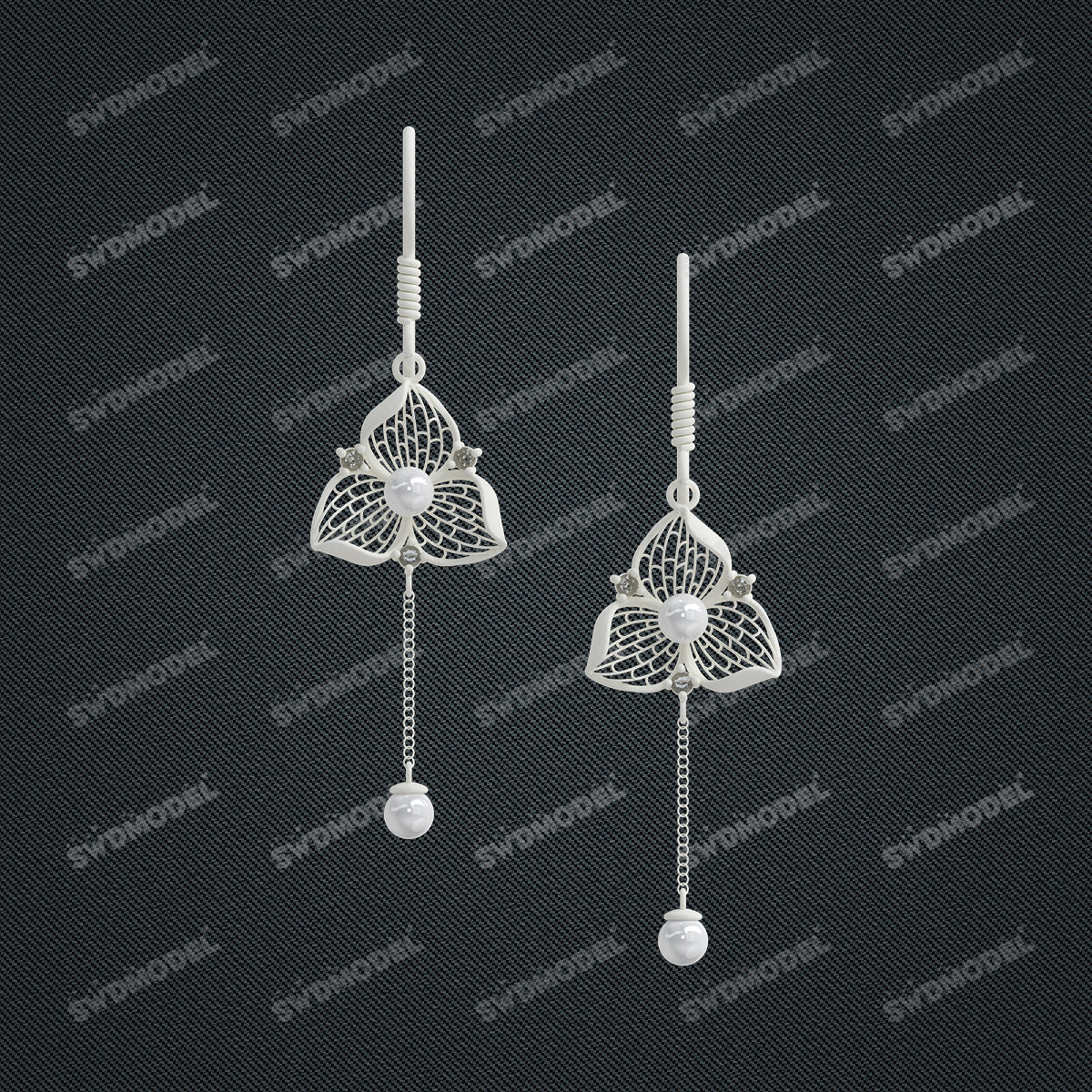 Jewelry set  Filigree Set   White Wax Casting Resin 3D Printing Service  CS63T-023ap