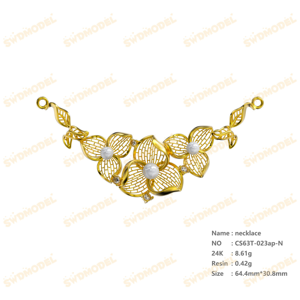 Jewelry set  Filigree Set   White Wax Casting Resin 3D Printing Service  CS63T-023ap