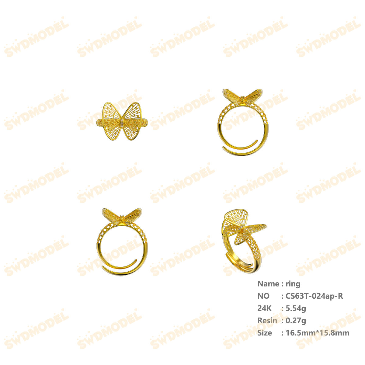 Jewelry set  Filigree Set   White Wax Casting Resin 3D Printing Service  CS63T-024ap