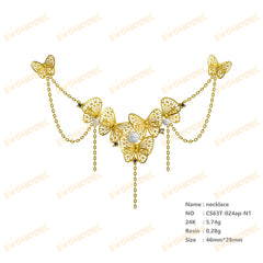 Jewelry set Filigree Necklace White Wax Casting Resin 3D Printing Service  CS63T-024ap-N1