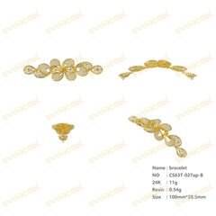 Jewelry set Filigree Bracelet White Wax Casting Resin 3D Printing Service   CS63T-027ap-B