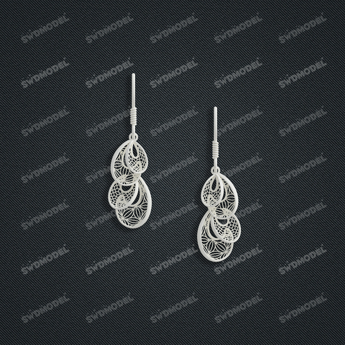 Jewelry set  Filigree Set   White Wax Casting Resin 3D Printing Service  CS63T-027ap