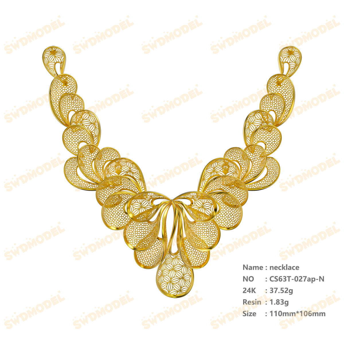 Jewelry set  Filigree Set   White Wax Casting Resin 3D Printing Service  CS63T-027ap