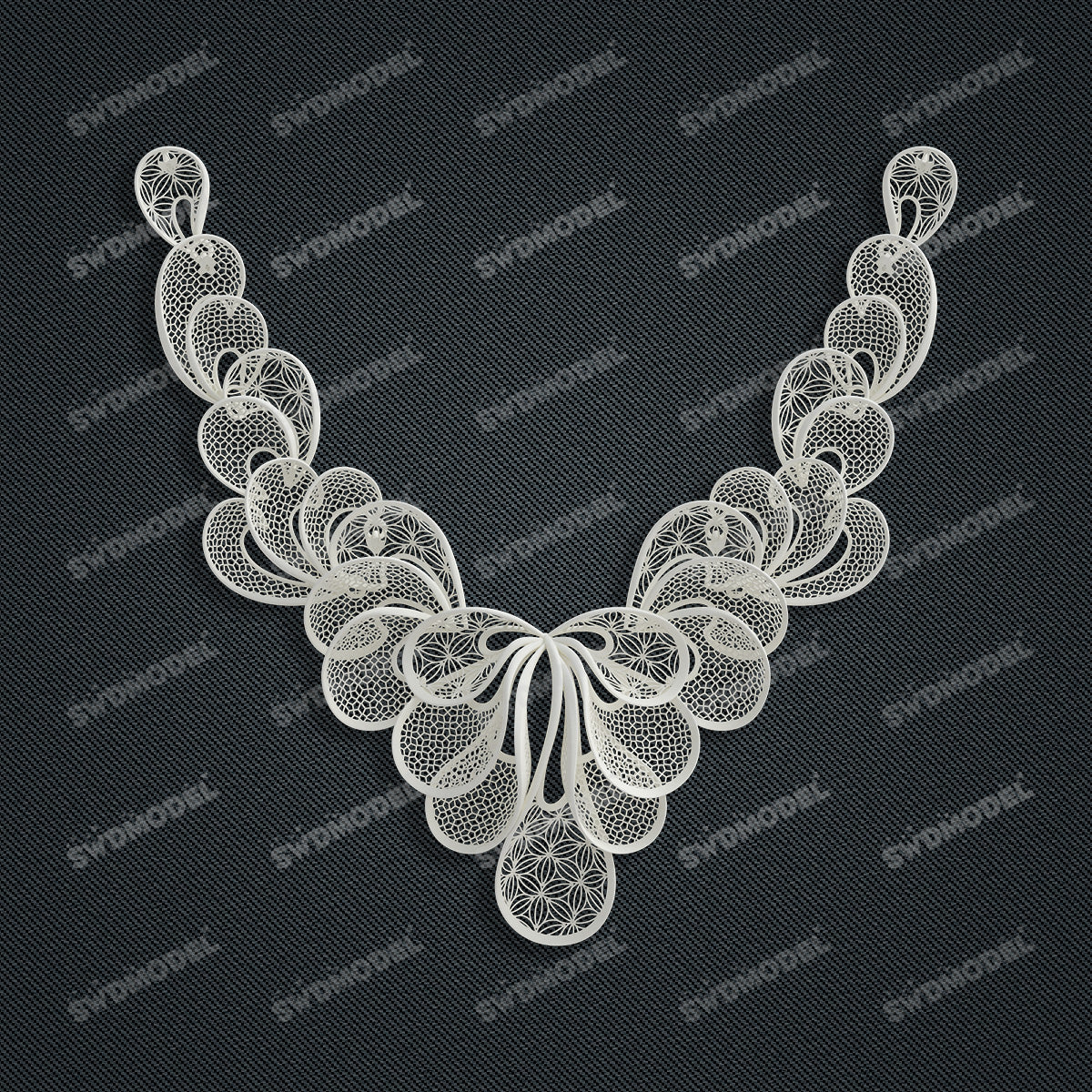Jewelry set  Filigree Set   White Wax Casting Resin 3D Printing Service  CS63T-027ap