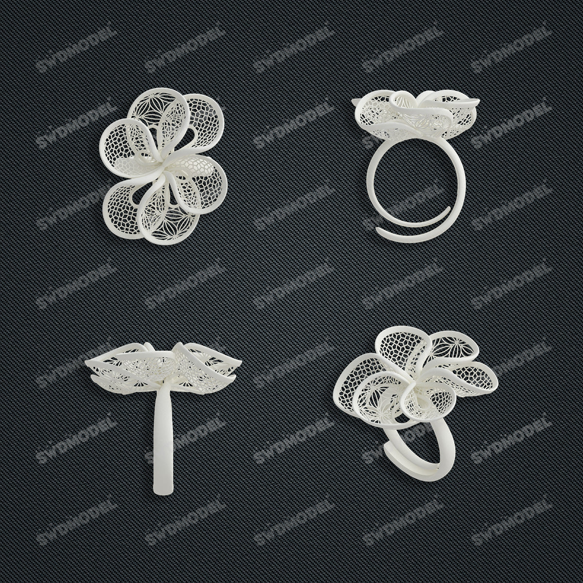 Jewelry set  Filigree Set   White Wax Casting Resin 3D Printing Service  CS63T-027ap