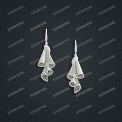 Jewelry set Filigree Earrings White Wax Casting Resin 3D Printing Service  CS63T-028ap-E