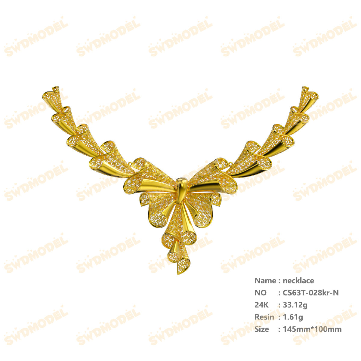 Jewelry set  Filigree Set   White Wax Casting Resin 3D Printing Service  CS63T-028ap