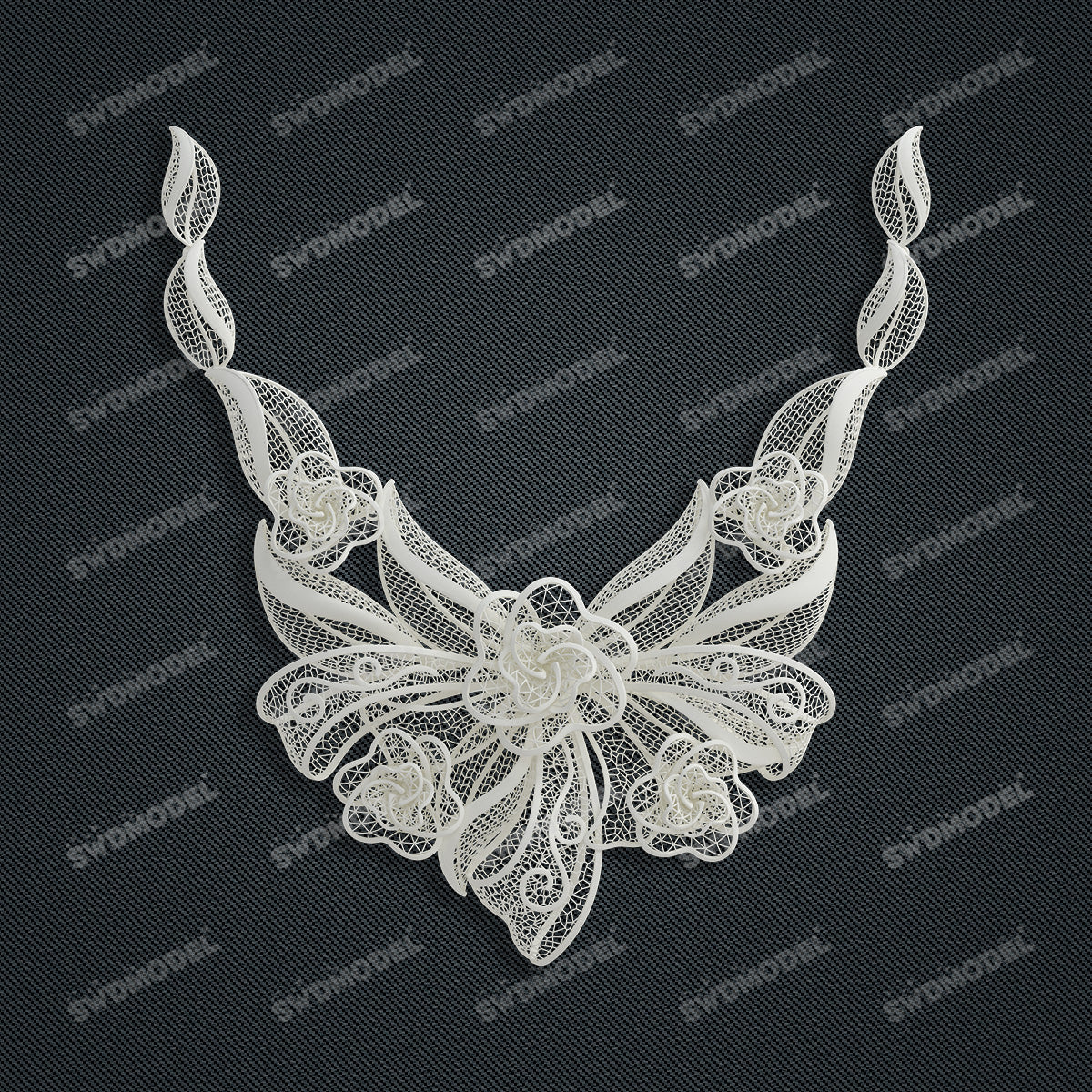 Jewelry set Filigree Necklace White Wax Casting Resin 3D Printing Service  CS63T-029ap-N