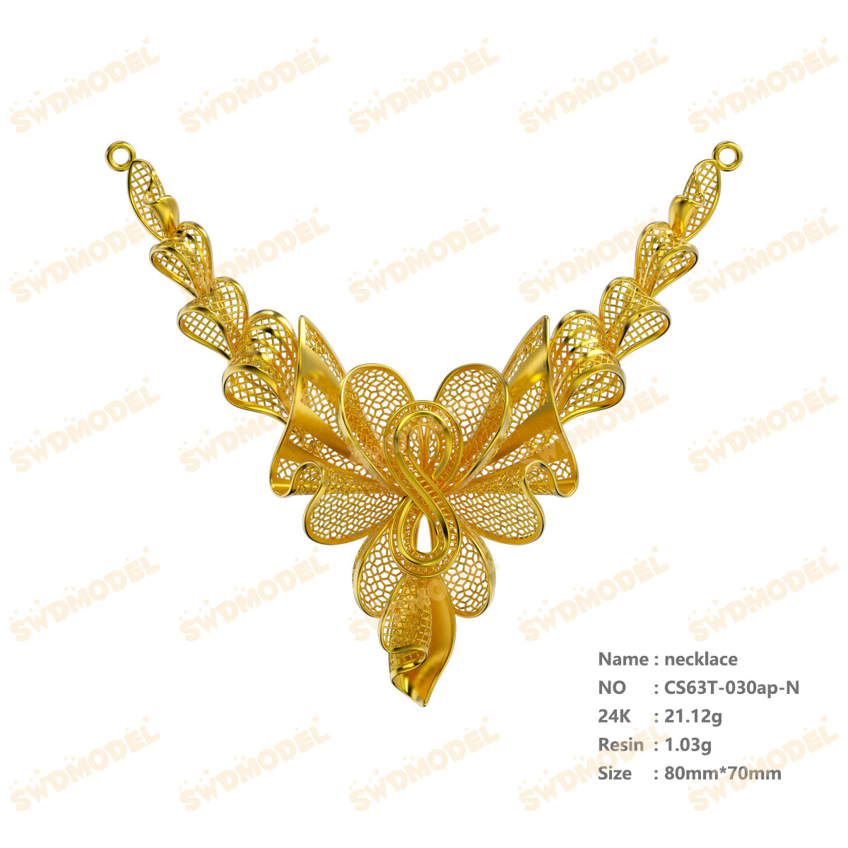 Jewelry set  Filigree Set   White Wax Casting Resin 3D Printing Service  CS63T-030ap