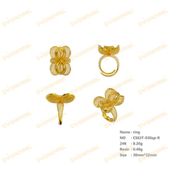 Jewelry set Filigree Ring White Wax Casting Resin 3D Printing Service  CS63T-030ap-R