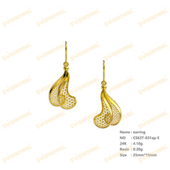 Jewelry set Filigree Earrings White Wax Casting Resin 3D Printing Service  CS63T-031ap-E