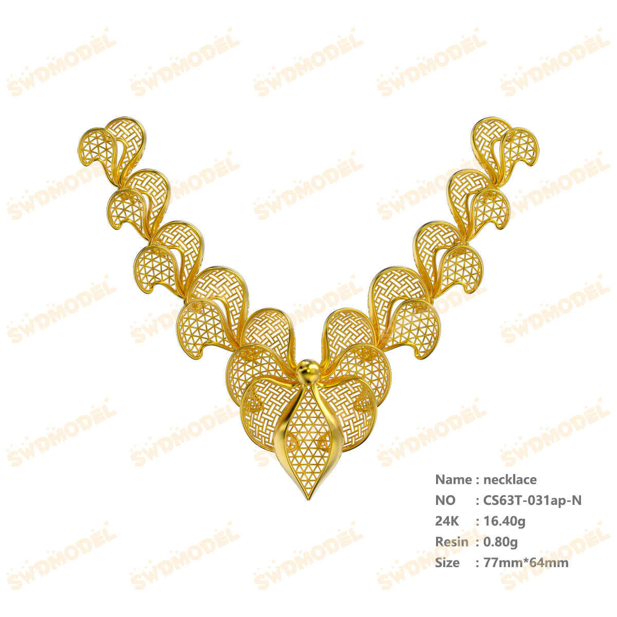 Jewelry set  Filigree Set   White Wax Casting Resin 3D Printing Service  CS63T-031ap