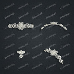 Jewelry set  Filigree Set   White Wax Casting Resin 3D Printing Service  CS63T-032ap