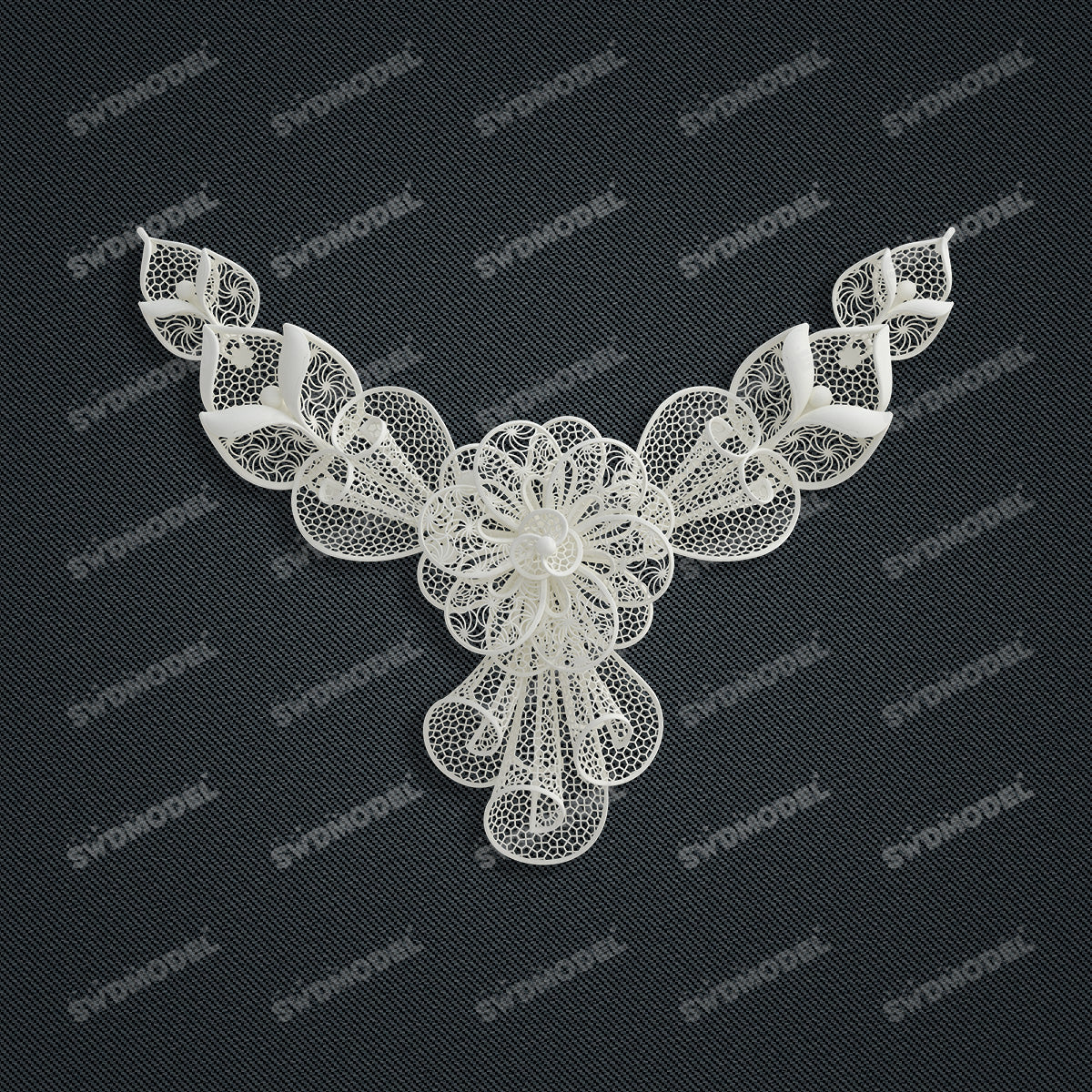 Jewelry set  Filigree Set   White Wax Casting Resin 3D Printing Service  CS63T-032ap