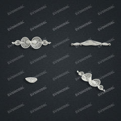 Jewelry set Filigree Bracelet White Wax Casting Resin 3D Printing Service   CS63T-035ap-B