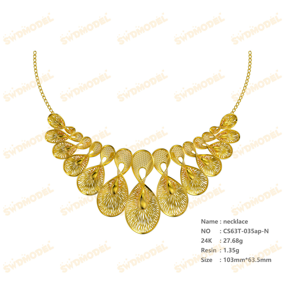 Jewelry set  Filigree Set   White Wax Casting Resin 3D Printing Service  CS63T-035ap