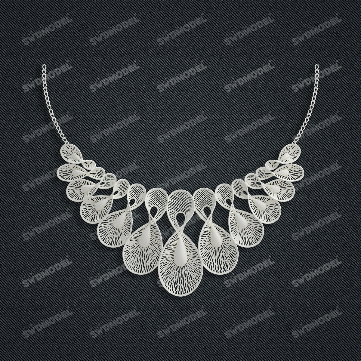 Jewelry set  Filigree Set   White Wax Casting Resin 3D Printing Service  CS63T-035ap