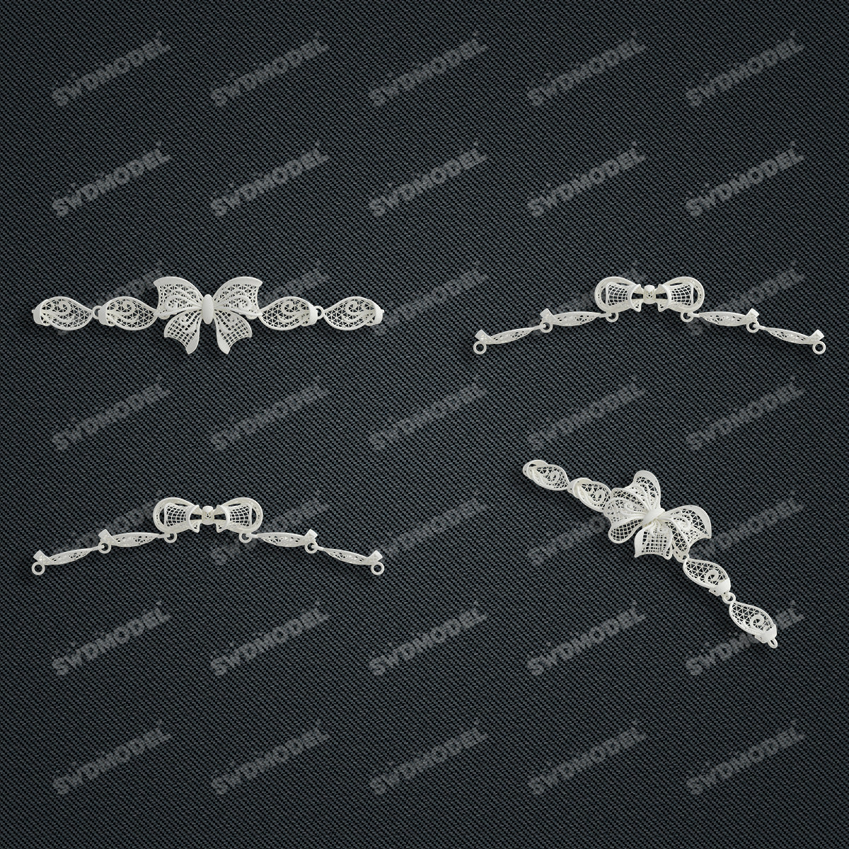 Jewelry set Filigree Bracelet White Wax Casting Resin 3D Printing Service   CS63T-036ap-B