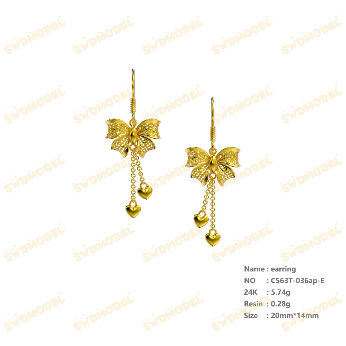 Jewelry set  Filigree Set   White Wax Casting Resin 3D Printing Service  CS63T-036ap