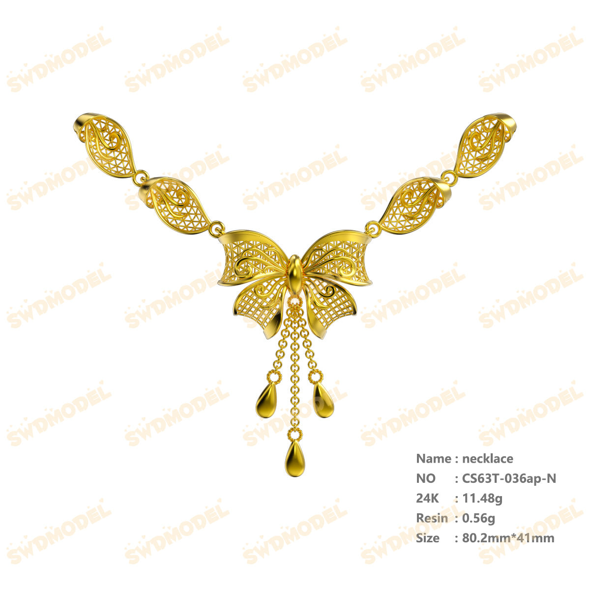 Jewelry set  Filigree Set   White Wax Casting Resin 3D Printing Service  CS63T-036ap