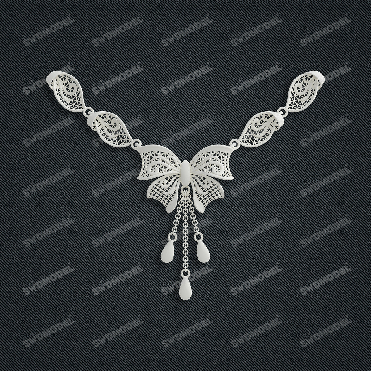 Jewelry set  Filigree Set   White Wax Casting Resin 3D Printing Service  CS63T-036ap