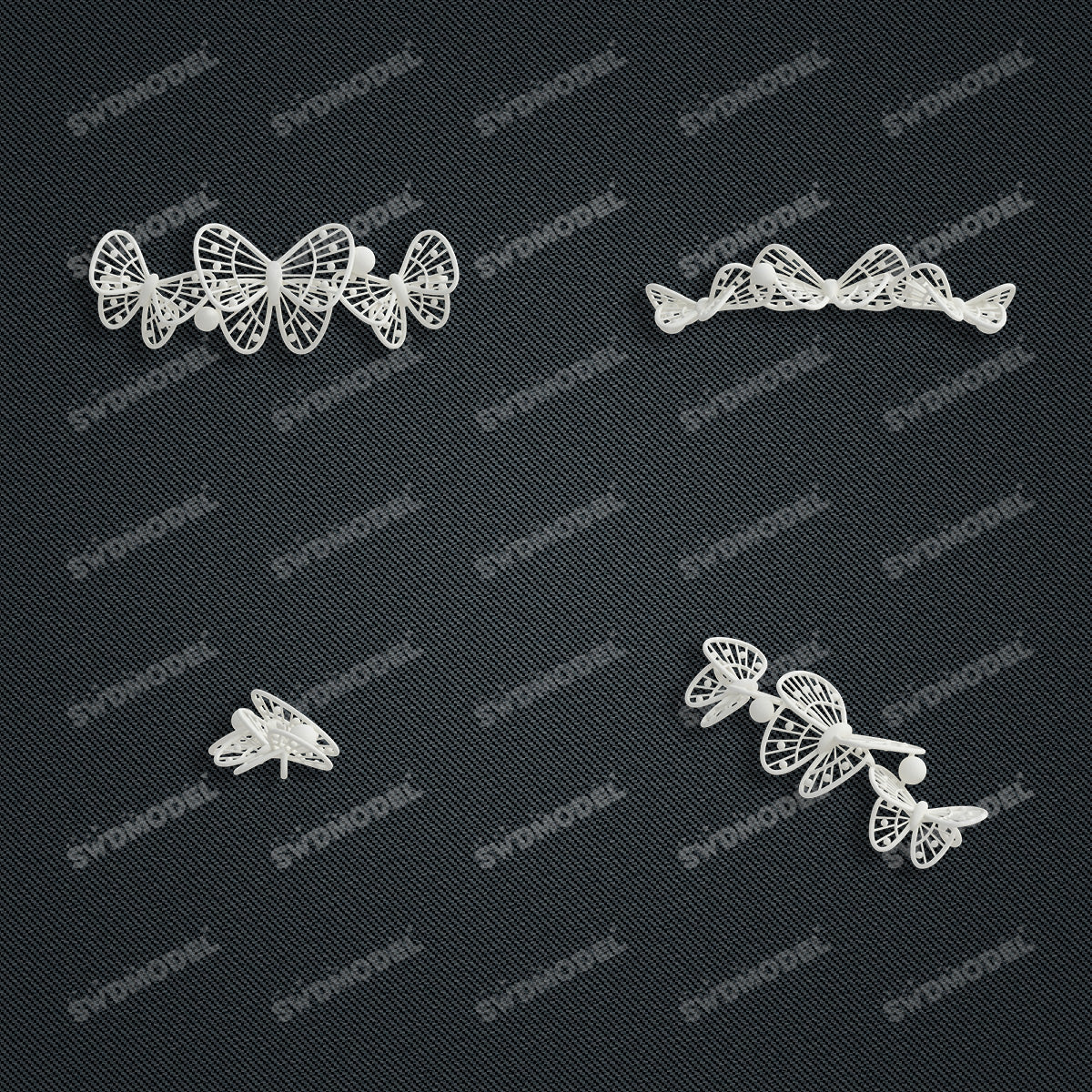Jewelry set Filigree Bracelet White Wax Casting Resin 3D Printing Service   CS63T-040ap-B